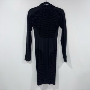 House of CB Velour Long Sleeve Dress